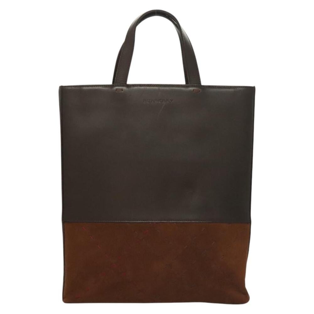 Burberry Leather Handbag Dark Brown